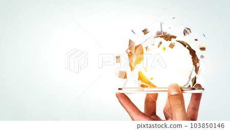 Technology ecology concept. . Mixed media 103850146