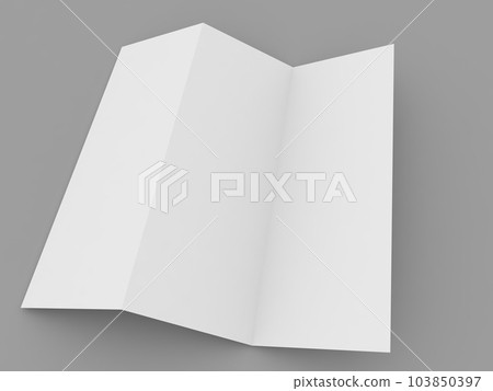 Empty blank paper brochure on gray background. 103850397