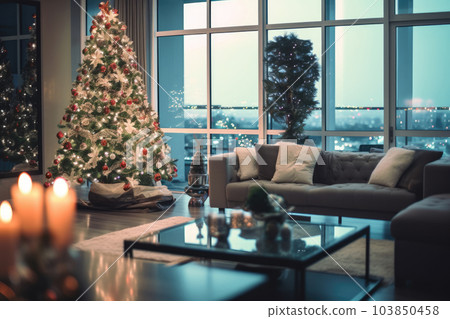 Christmas decoration in living room interior 103850458