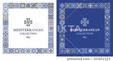 Square Frame With Azulejo Tile Pattern 103852123