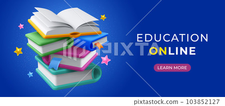 Education Concept Banner Template With Books Education Concept Banner Template With Books 103852127