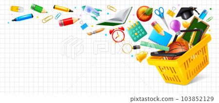 Back To School Sale Advertising Banner Template 103852129