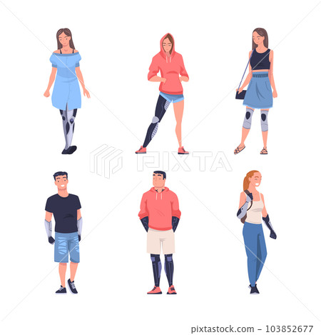 People Character with Robotic Body Parts or Prosthesis Functioning Vector Set People Character with Robotic Body Parts or Prosthesis Functioning Vector Set 103852677