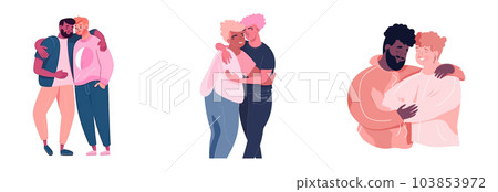 horizontal set vector illustration of homosexual persons isolate on white background 103853972
