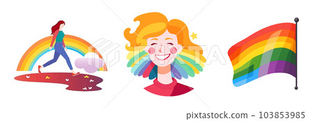 horizontal set vector illustration of homosexual persons isolate on white background horizontal set vector illustration of homosexual persons isolate on white background 103853985