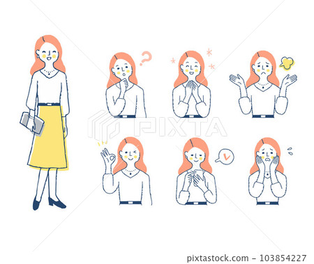 女性面部表情_h13 變化集 女性面部表情_h13 變化集 103854227