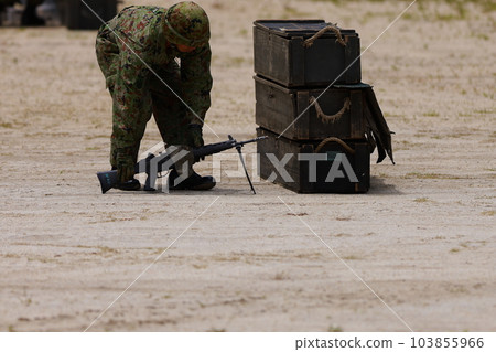 Self-Defense Forces personnel setting explosives 103855966