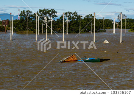 Saiko Doman Green Park (Arakawa) submerged due to the 2019 East Japan typhoon and flood control effects Saiko Doman Green Park (Arakawa) submerged due to the 2019 East Japan typhoon and flood control effects 103856107