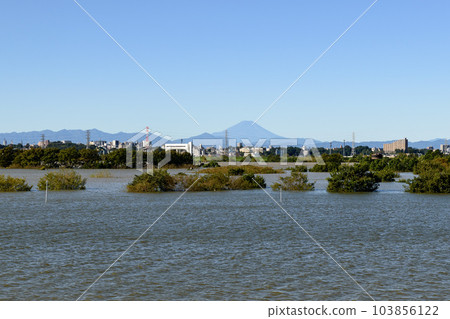Saiko Doman Green Park (Arakawa) submerged due to the 2019 East Japan typhoon and flood control effects Saiko Doman Green Park (Arakawa) submerged due to the 2019 East Japan typhoon and flood control effects 103856122