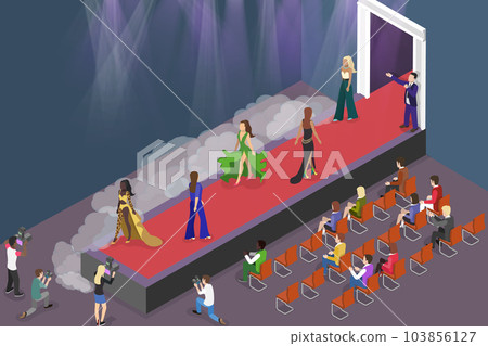 3D Isometric Flat Vector Conceptual Illustration of Fashion Show 3D Isometric Flat Vector Conceptual Illustration of Fashion Show 103856127