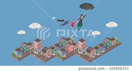 3D Isometric Flat Vector Conceptual Illustration of Babysitter 103856151