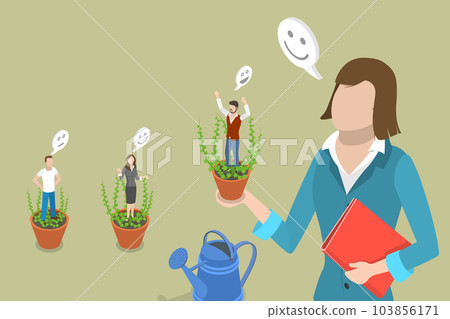 3D Isometric Flat Vector Conceptual Illustration of Mentor 103856171