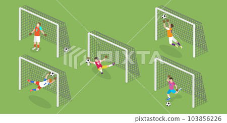 3D Isometric Flat Vector Set of Goalkeepers 3D Isometric Flat Vector Set of Goalkeepers 103856226