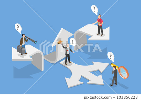 3D Isometric Flat Vector Conceptual Illustration of Alternative Pathway 103856228