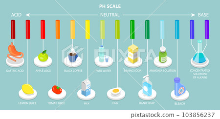 3D Isometric Flat Vector Conceptual Illustration of PH Scale 103856237