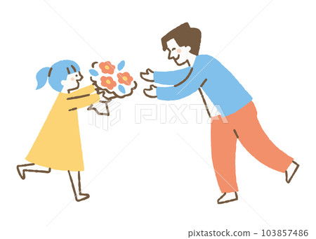 女孩在父親節獻花_color 103857486