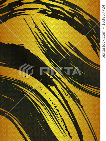 Seigaiha pattern Gold gradation background illustration Japanese pattern Seigaiha pattern Gold gradation background illustration Japanese pattern 103857724