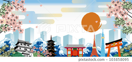 Illustration of the streets of Tokyo, Japan Illustration of the streets of Tokyo, Japan 103858095