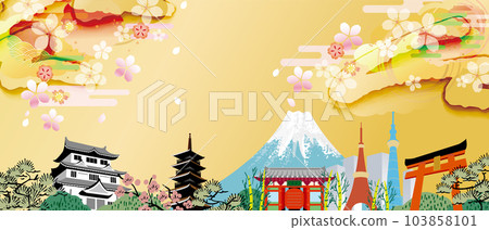 Illustration of the streets of Tokyo, Japan 103858101