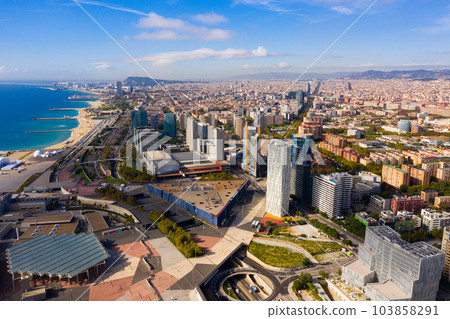 Aerial view of Diagonal Mar district, Barcelona Aerial view of Diagonal Mar district, Barcelona 103858291