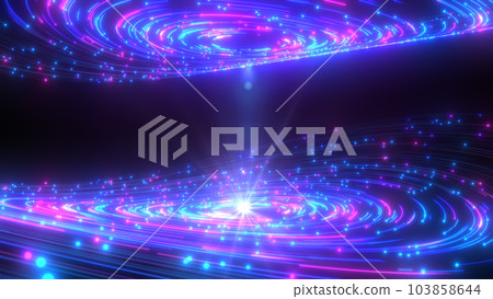 Multicolor Neon Light Lines Circles Rotating Abstract Background with Colors and the Light Shine Beautifully, Background 3d Rendering 103858644