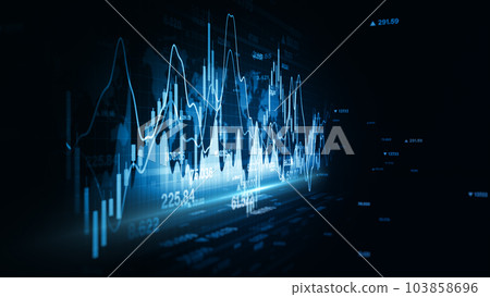 Recession Global Market, Crisis, Inflation, Deflation, Digital Data Financial Investment and Trading Trends, Investment Background, Financial Diagram with Graph Stock Numbers, 3d rendering 103858696