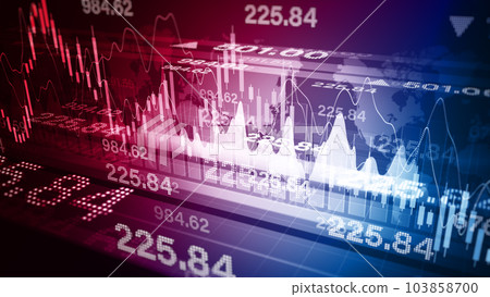 Digital Data Financial Investment and Trading Trends, Financial Diagram with Graph Stock Numbers, Recession Global Market, Crisis, Inflation, Deflation, Investment Background, 3d rendering Digital Data Financial Investment and Trading Trends, Financial Diagram with Graph Stock Numbers, Recession Global Market, Crisis, Inflation, Deflation, Investment Background, 3d rendering 103858700
