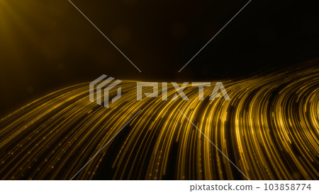 Gold digital line abstract background for new year or important events, 3d rendering 103858774