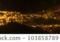 Gold digital particles dots and line wave flow loop motion abstract background for new year or important events, 3d rendering 103858789