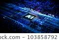 Artificial Intelligence AI Future Technology Concept Visualization. Big Data Transmission Connection. Technology Digital Data Network Abstract Background. 3d rendering 103858792