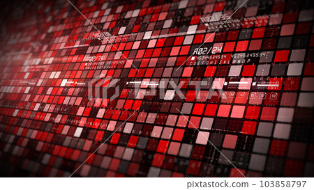 Technology Digital Cyberspace with Particles, Geometric Shapes and Digital Data Connections, Big data and Data Analysis. Futuristic Abstract Background 3d rendering 103858797