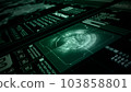 Graphic Dashboard Head-up display and Futuristic User Interface GUI, Future Technology Digital Cyberspace and Global Network Connection Tracking GPS, 3d rendering 103858801