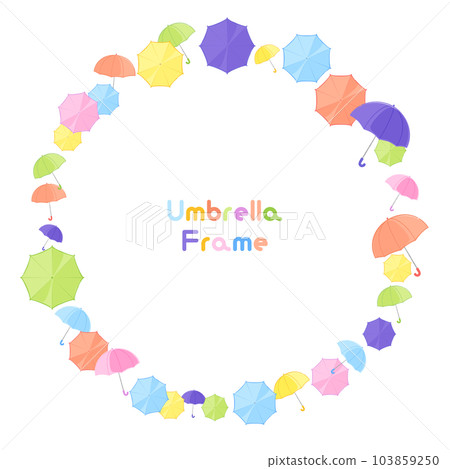 Round frame of colorful umbrellas Round frame of colorful umbrellas 103859250