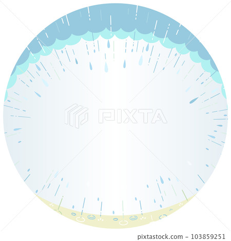 Cute circular frame with raining landscape 103859251