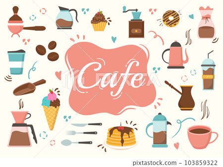 Cafe Vector Illustration of Interior with Bar stand, Table and Armchairs in Flat Cartoon Hand Drawn Landing Page Restaurant Background Templates Cafe Vector Illustration of Interior with Bar stand, Table and Armchairs in Flat Cartoon Hand Drawn Landing Page Restaurant Background Templates 103859322
