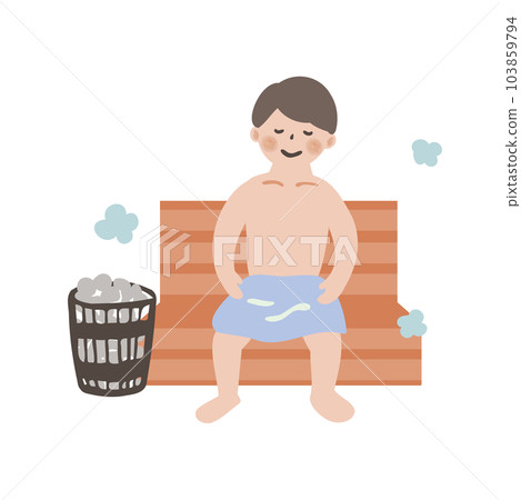 Men entering the sauna Men entering the sauna 103859794