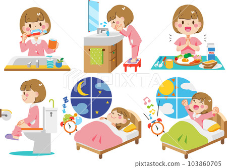 一個過著健康規律生活的女孩 一個過著健康規律生活的女孩 103860705