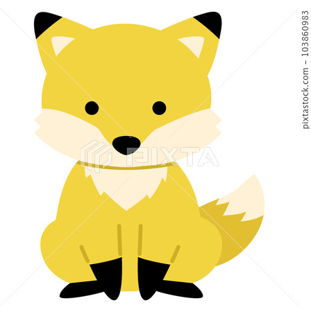 一隻可愛的狐狸的全身插圖 103860983