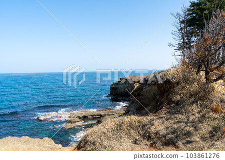 A view of the Sea of Japan from the sunny Cape Amagozen|Kaga City, Ishikawa Prefecture A view of the Sea of Japan from the sunny Cape Amagozen|Kaga City, Ishikawa Prefecture 103861276