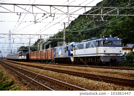 2001年EF65129 + EF210雙WAM貨運列車在東海道線運行 2001年EF65129 + EF210雙WAM貨運列車在東海道線運行 103861447
