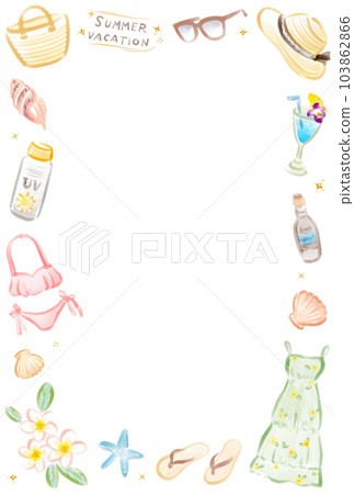 海灘度假村圖水彩背景 103862866