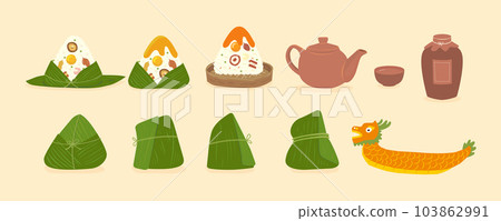 Set of rice dumpling, dragon boat festival 103862991