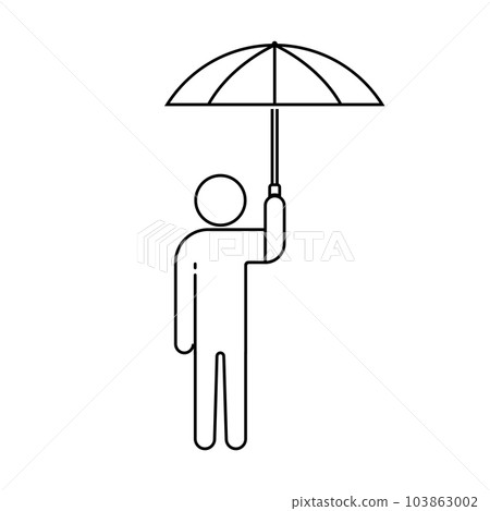 icon of a person using an umbrella icon of a person using an umbrella 103863002