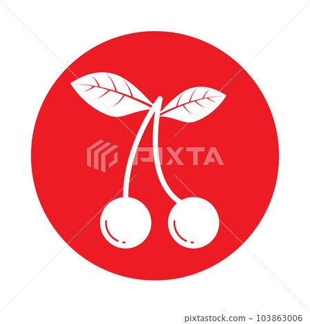 fresh cherry fruit icon 103863006