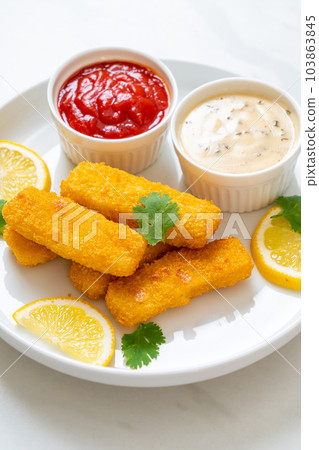 fried fish finger stick or french fries fish 103863845