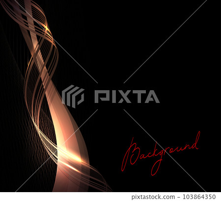 Isolated curved beige color wave on a black background 103864350