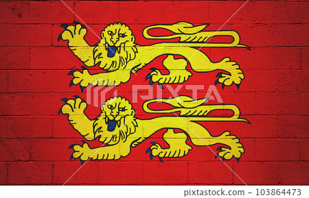 Flag of Normandy painted on a wall 103864473