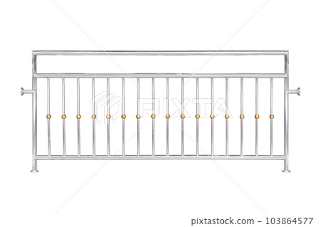 Stainless steel railing isolated on white background work with clipping path Stainless steel railing isolated on white background work with clipping path 103864577