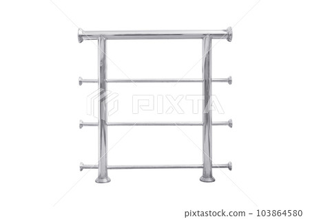 Stainless steel railing isolated on white background work with clipping path Stainless steel railing isolated on white background work with clipping path 103864580
