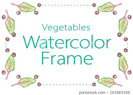 Fashionable watercolor illustration frame of vegetables. Because it is a vector material, it is easy to use for design. Fashionable watercolor illustration frame of vegetables. Because it is a vector material, it is easy to use for design. 103865589